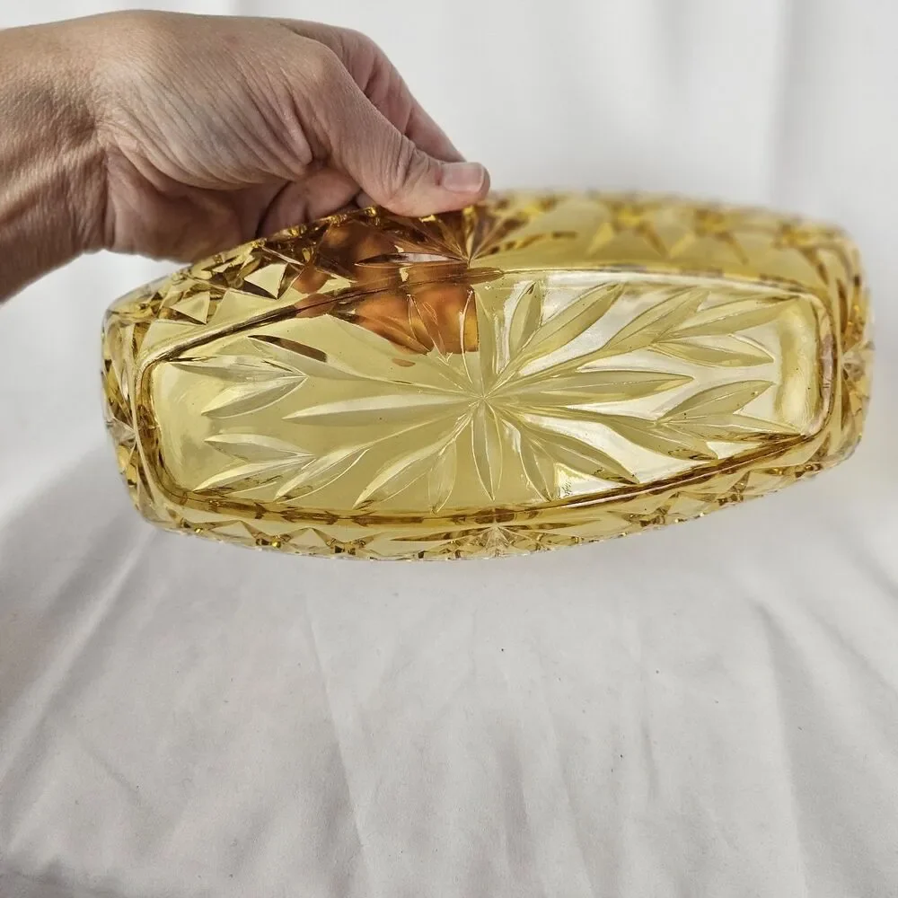Vintage Hazel-Atlas Amber Relish Celery Dish Glass 9.5